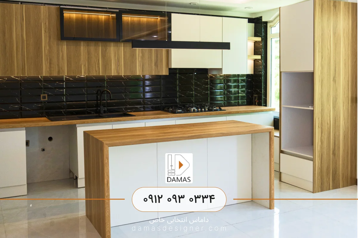 قیمت کابینت مدرن هایگلاس و طرح چوب آشپزخانه در کرج